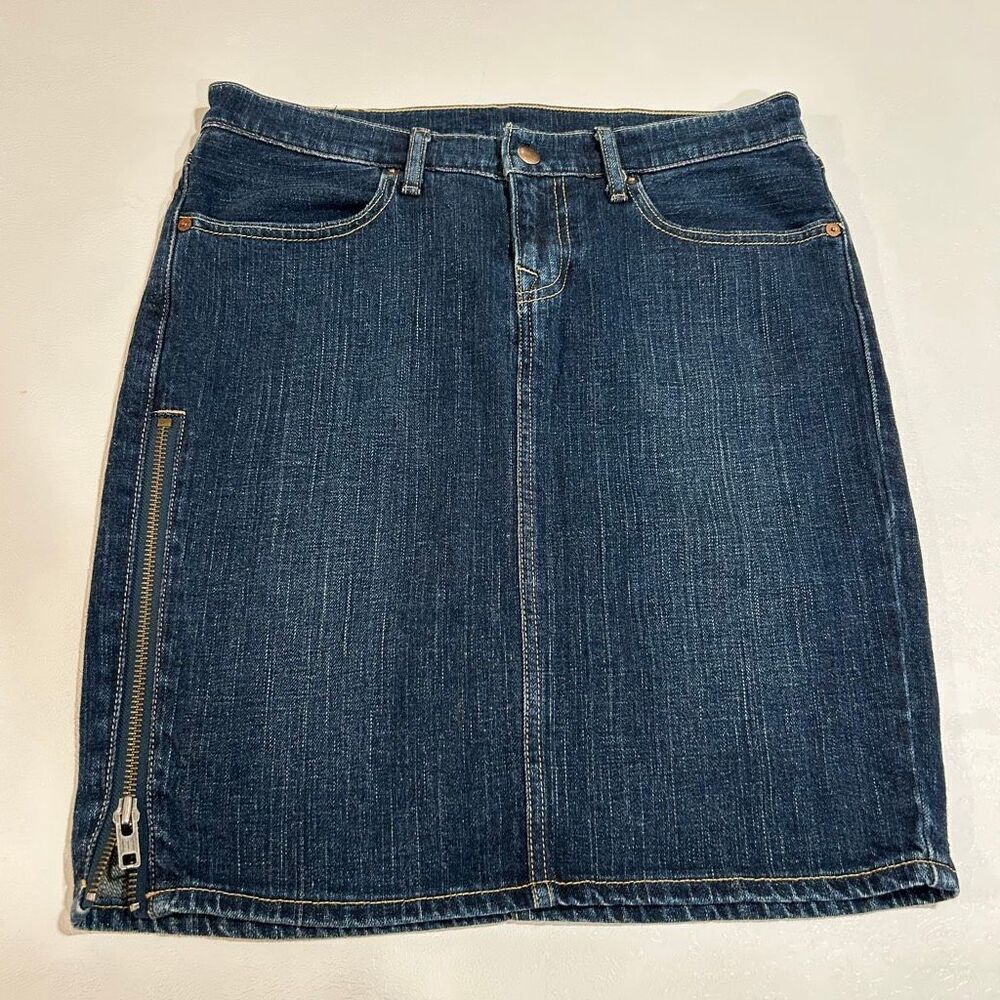 Levi’s Premium Zippit Kit Denim Skirt Dark Wash Size 30